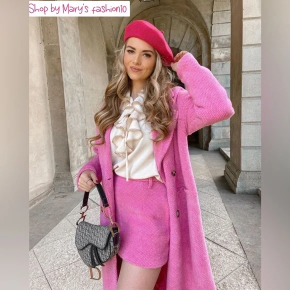 NWT Zara Fuchsia Pink Wool Beret - Picture 10 of 16